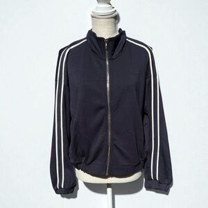 🌻NEW w/tags Elie Tahari Navy Blue & White Track Jacket Size Large